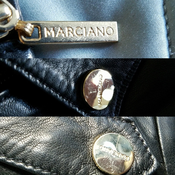 Guess Marciano Leather Jacket Size M Women's Moto - Picture 6 of 8